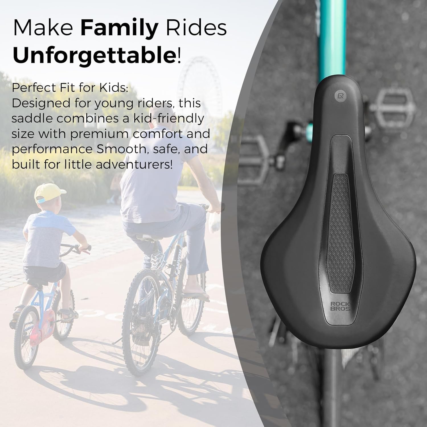 ROCKBROS Saddle, Kids, Black
