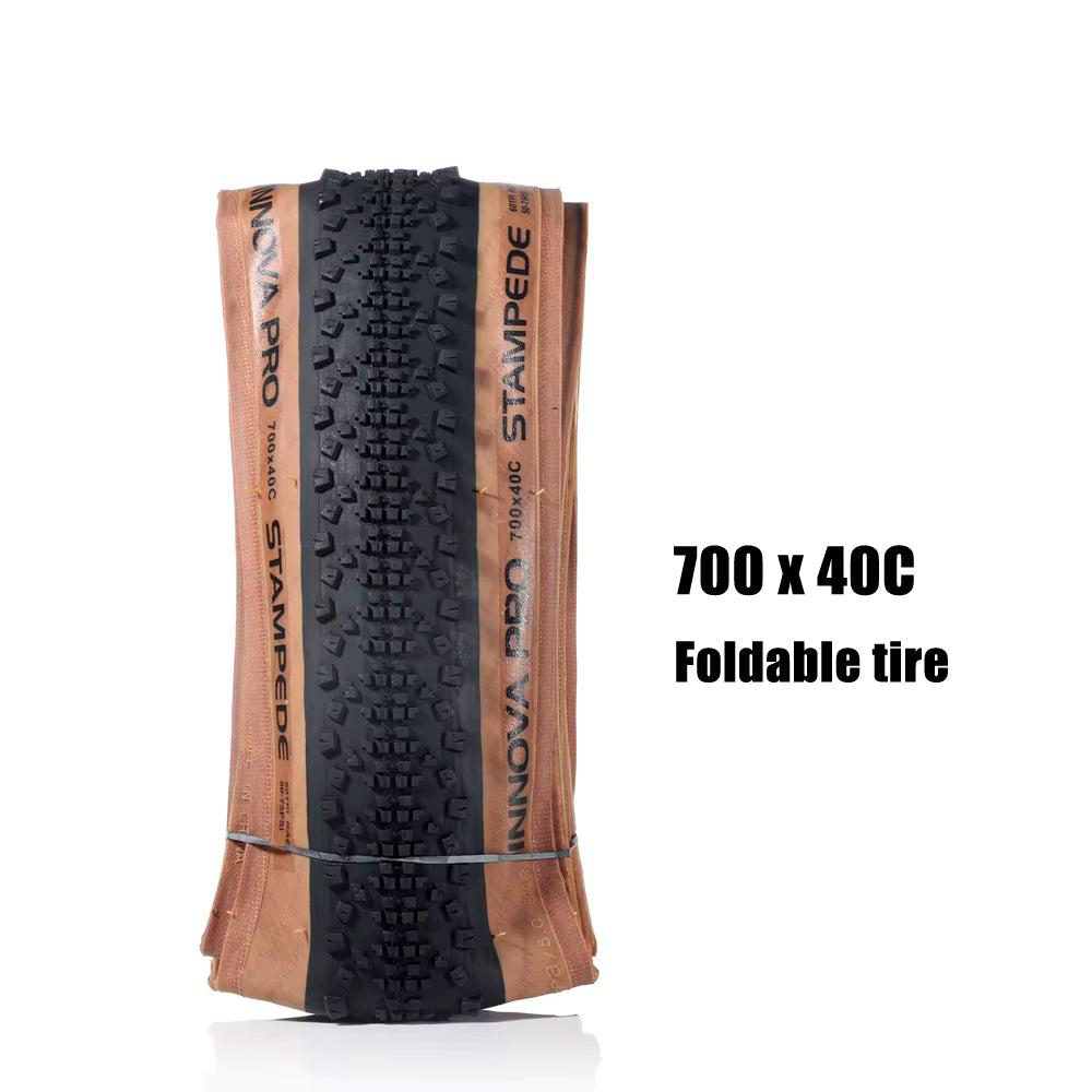 Innova Pro Stampede 700 x 40C foldable tire on a white background