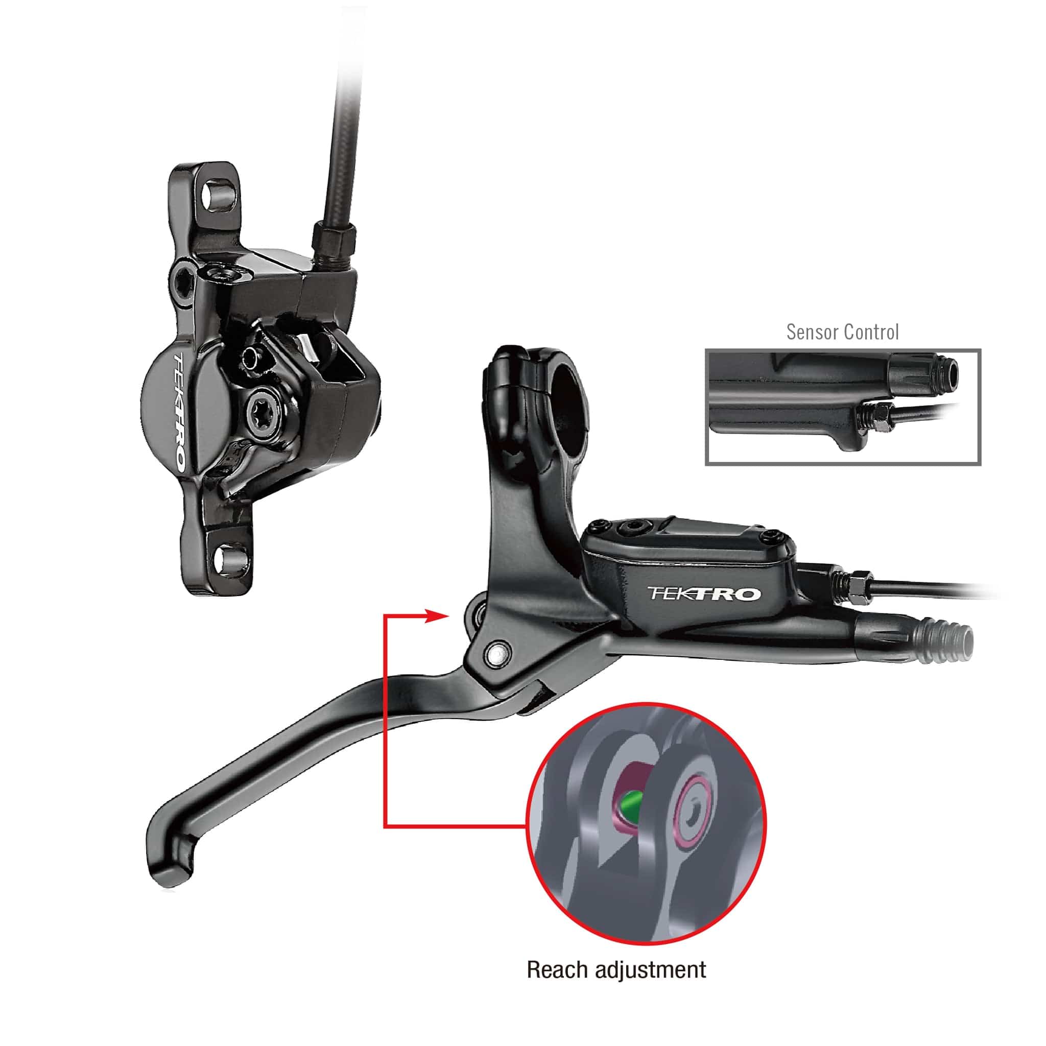 Tektro HD-E350 Hydraulic Disc Brake Set Front and Rear, eBike Specific